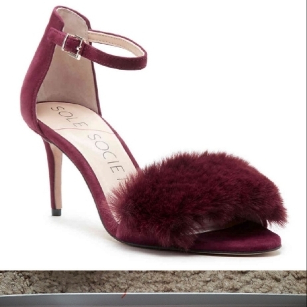 Sole Society Women's Burgundy Heeled‎ Sandals